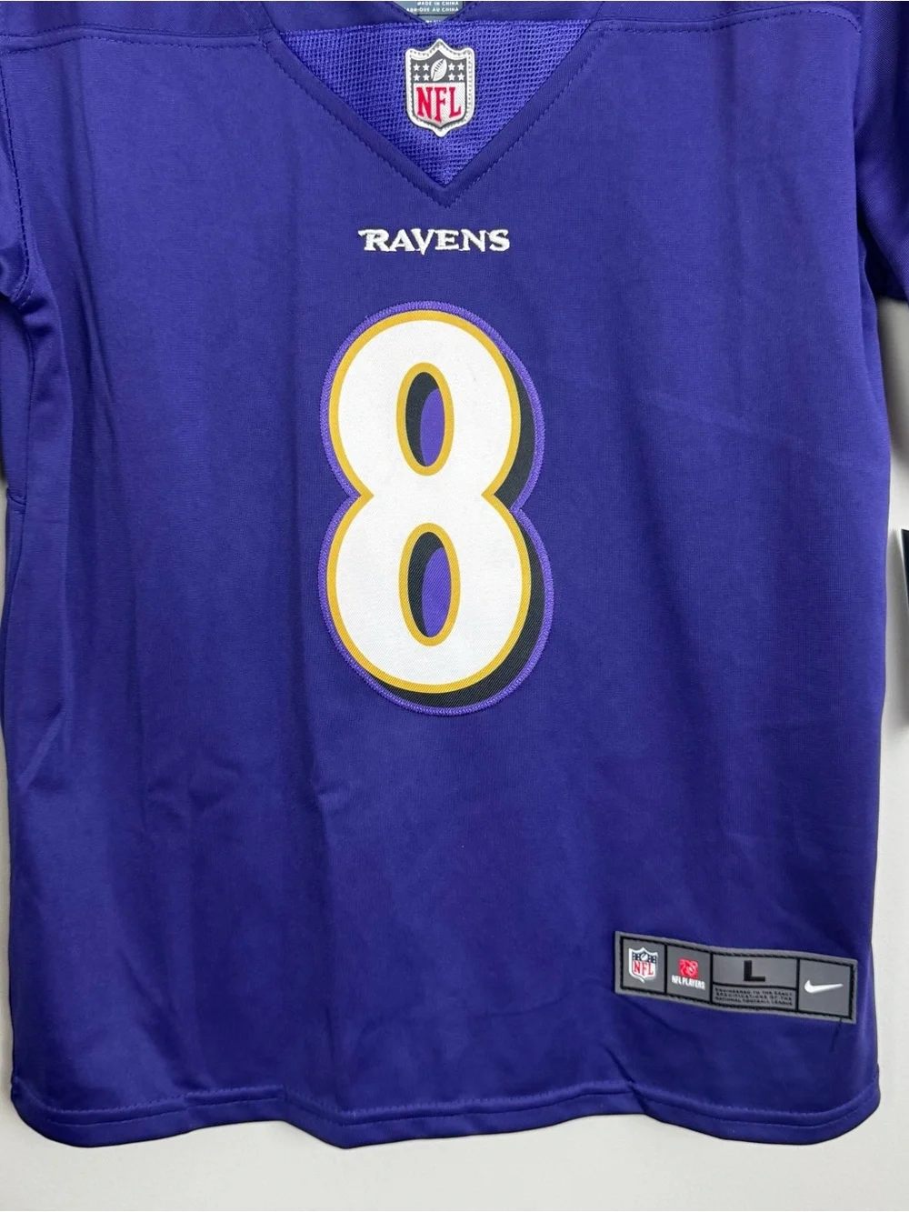 NFL x NIKE | On Field NEW Baltimore Ravens Jersey Lamar Jackson 8 Kids Size L